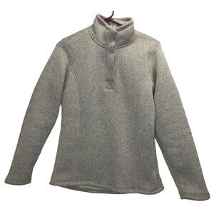 2/$30 Avalanche Pullover Sweater Womens S Beige Fleece Lined Snaps Princess Seam